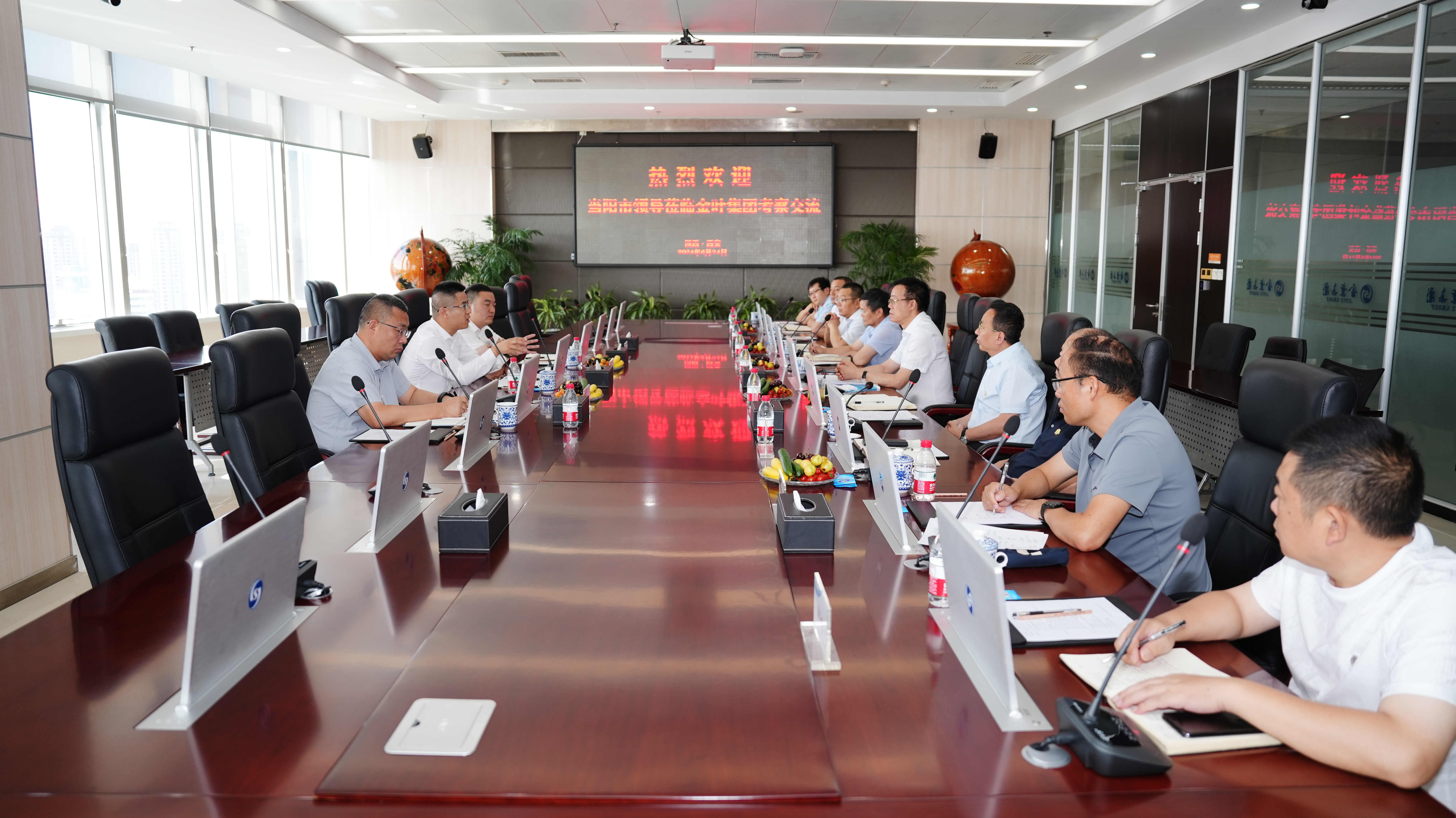 “博亿国际(中国)有限公司灿灿 一路向阳”——当阳市委常委、副市长丁双全一行莅临集团公司考察交流
